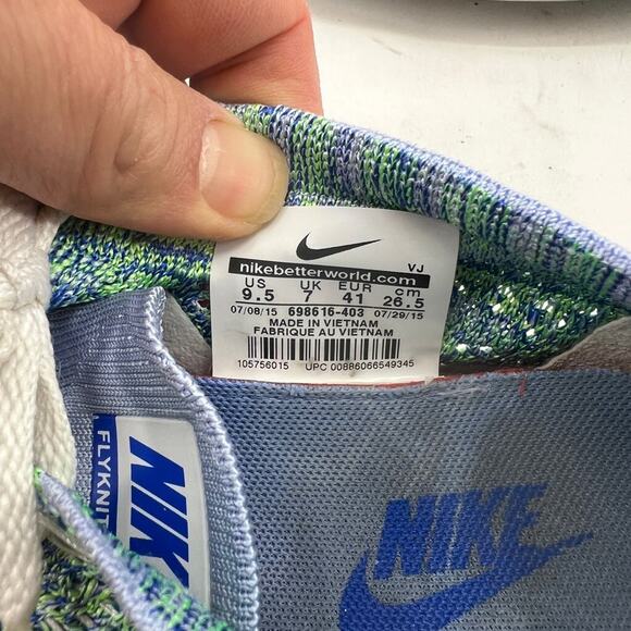 Nike Womens 9.5 Running Shoes Zoom Flyknit Zoom Agility Lightweight 698616-403 - Picture 11 of 14